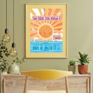 You Make This World a Brighter Place Boho Poster