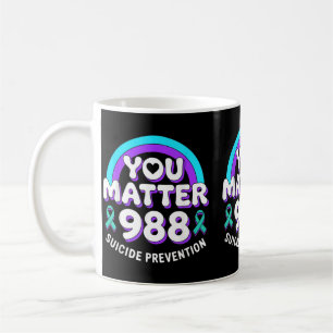 You Matter 988 Prevention Awareness Rainbow Ribbon Coffee Mug