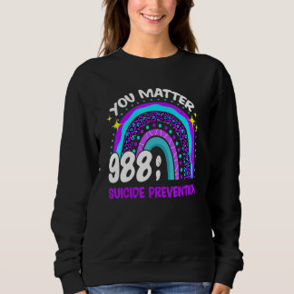 You Matter 988 Suicide Prevention Awareness Leopar Sweatshirt