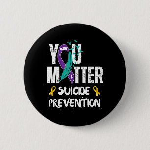 You Matter 988 Suicide Prevention Awareness Ribbon 6 Cm Round Badge