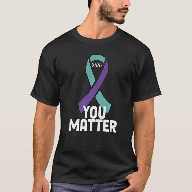 You Matter 988 Suicide Prevention Awareness Ribbon T-Shirt (Front)