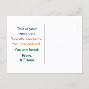 You Matter Anonymous "Secret Sender" Postcard