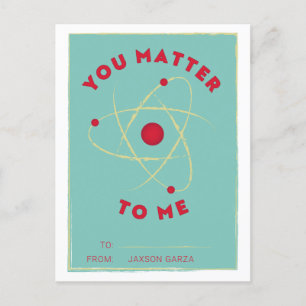 You Matter Classroom Valentine Holiday Postcard
