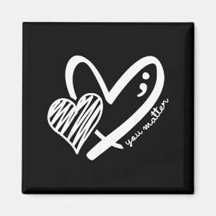 You Matter Green Heart Semicolon Mental Health Magnet