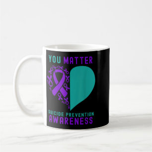 You Matter - Heart Ribbon Design Prevention Design Coffee Mug