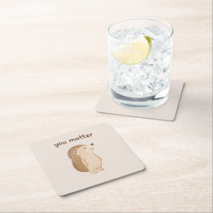 You Matter Hedgehog Paper Coaster Set