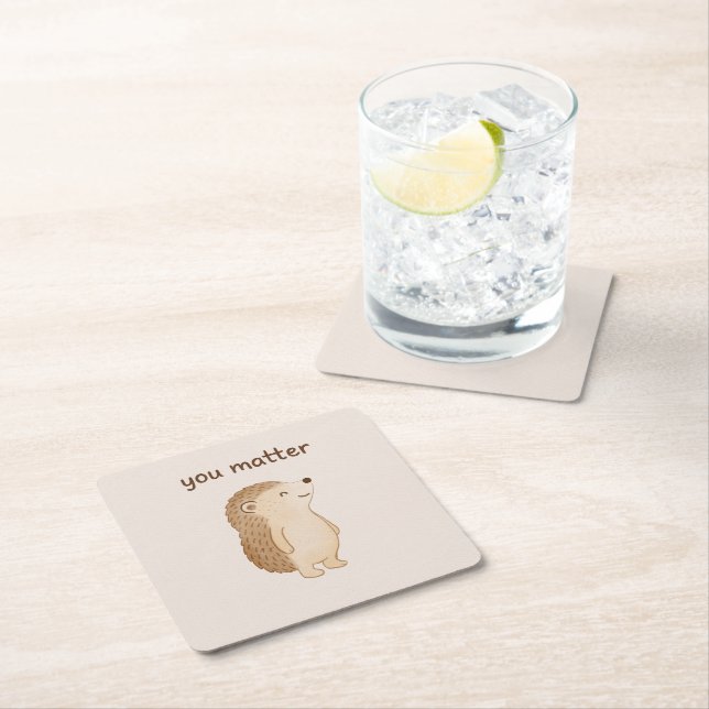 You Matter Hedgehog Paper Coaster Set (Insitu)