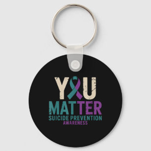 You Matter Prevention Awareness Ribbon Artwork Key Ring