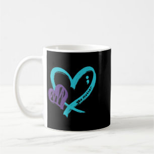 You Matter Prevention Awareness Teal Purple Heart Coffee Mug