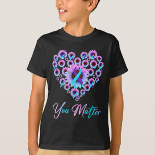 You Matter Suicide Prevention Teal Purple Awarenes T-Shirt