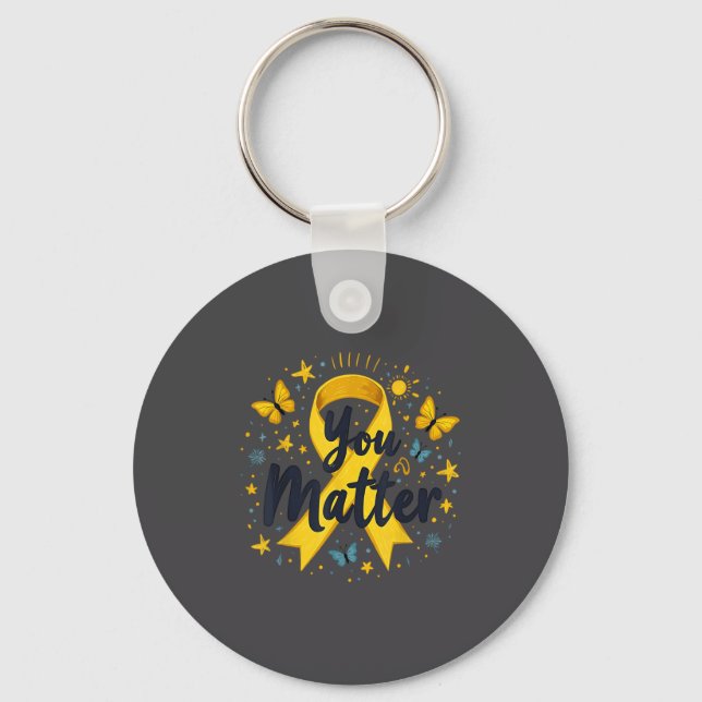 You Matther Suicide Prevention Awareness Yellow Ri Key Ring (Front)
