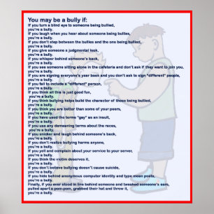 You May Be A Bully If Poster