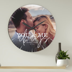 You & Me Always Couple Love Large Clock