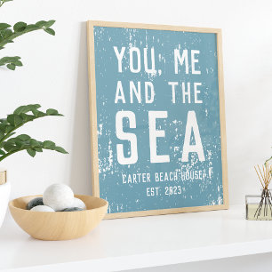 You, Me and the Sea Personalised Beach House Print