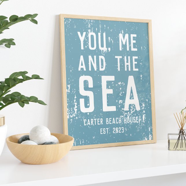 You, Me and the Sea Personalised Beach House Print (Creator Uploaded)