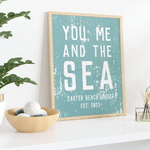 You, Me and the Sea Personalized Beach House Print