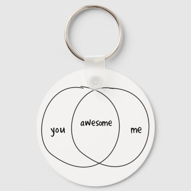 You Me Awesome Venn Diagram Key Ring (Front)
