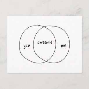 You Me Awesome Venn Diagram Postcard