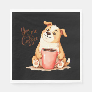 You & me Coffee - Cute Corgi & Cosy Brew Napkin