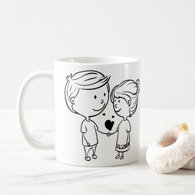 You & Me Couple Mug (With Donut)