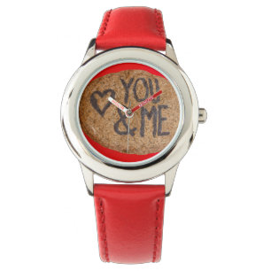 YOU&ME Custom Bezel with Red Hearts Watch