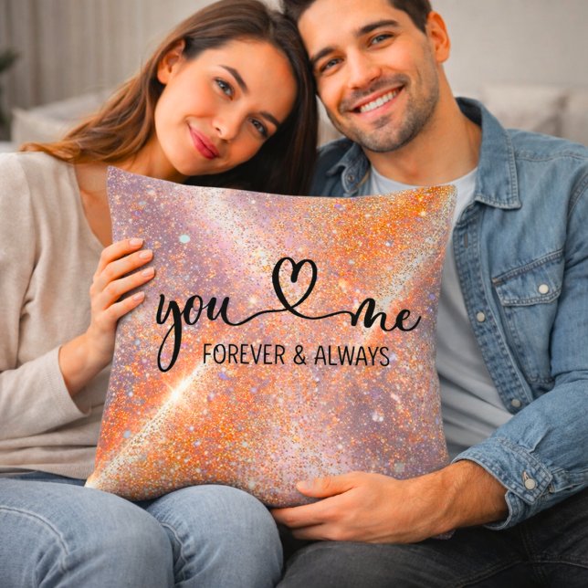 You Me Forever and Always Glitter Romantic Cushion (Creator Uploaded)