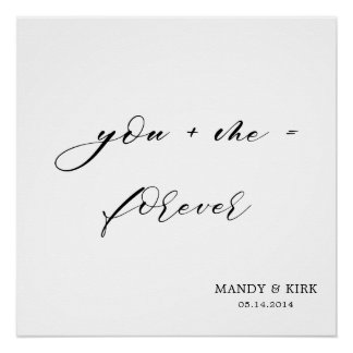 you & me = forever Wedding Backdrop Banner  Poster