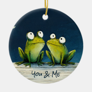 You & Me Frogs – Cute Romantic Animal Art Ceramic Ornament