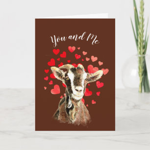 You & Me Goat Together Funny Valentine Romantic Holiday Card