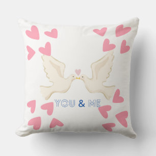 You & Me Love Doves Design Cushion