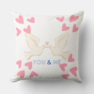 You & Me Love Doves Design Cushion