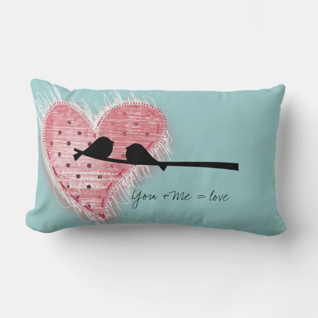 You + Me = Love Lumbar Cushion (Front)