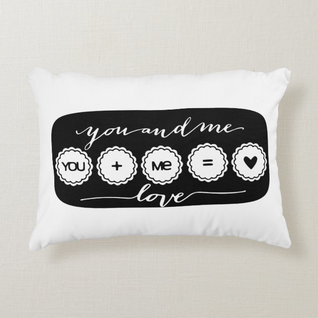 You + Me = Love Throw Pillow (Front)