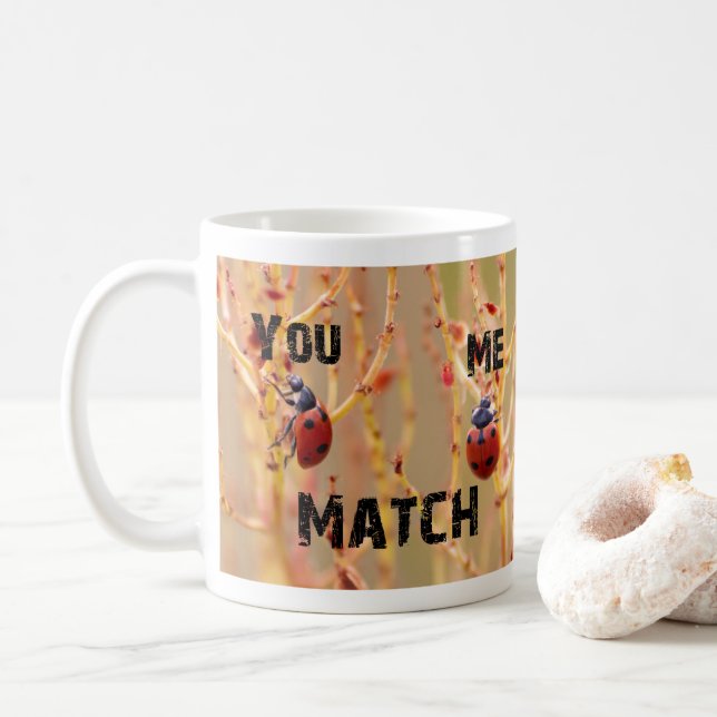 You - Me - Match - I simply love you! Coffee Mug (With Donut)