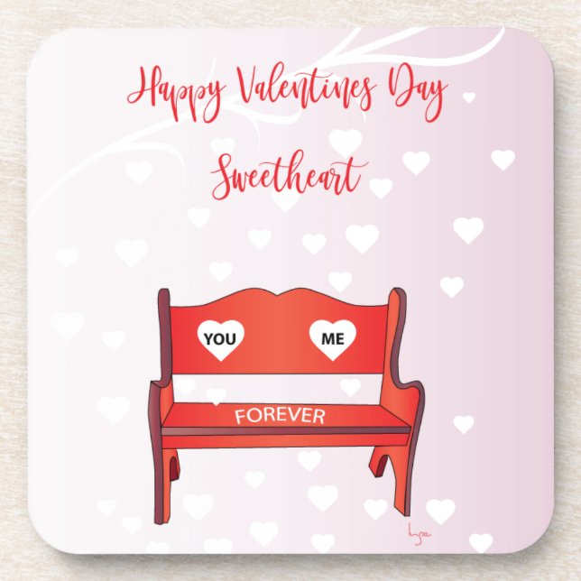 You-Me-on-a-Bench-Valentines Day Coaster (Front)