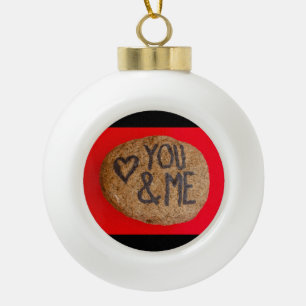 YOU&ME on ceramic ball ornament