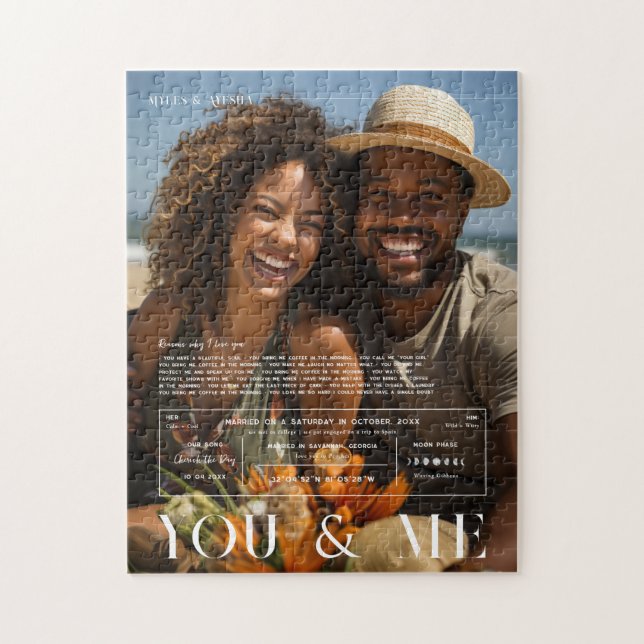 You & Me | Personalised Couples Photo Jigsaw Puzzle (Vertical)