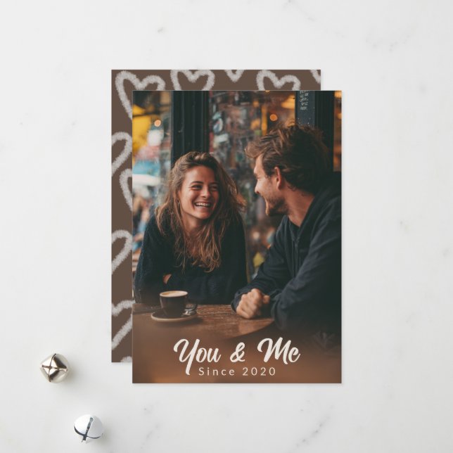 You & Me – Personalised Photo Valentine Card (Front/Back In Situ)