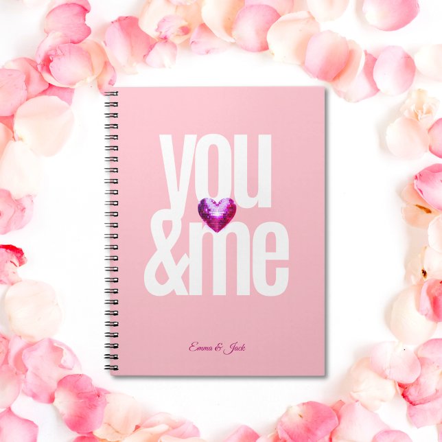 You & Me Personalised Pink Valentine's Day Notebook (You & Me Personalized Pink Valentine's Day Notebook)