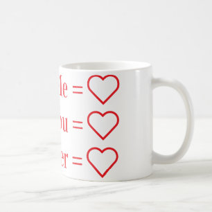 You + Me = ❤️   Personalized Romantic Love Design Coffee Mug