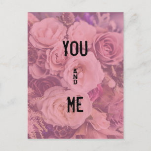 "You & Me" Romantic Roses Postcard