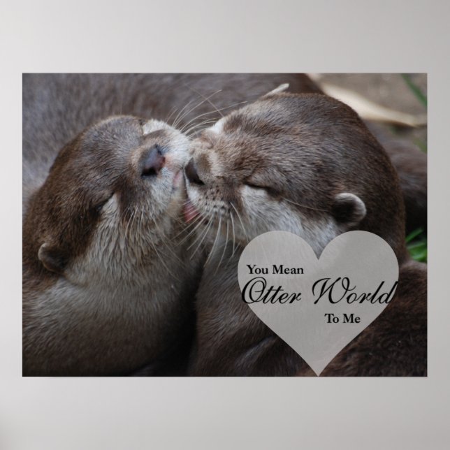 You Mean Otter World To Me Otters Love Kissing Poster (Front)