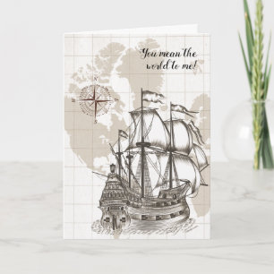 You Mean the World to Me Nautical Father's Day Card