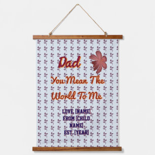 You Mean The World To Me Personalised Family Gift Hanging Tapestry