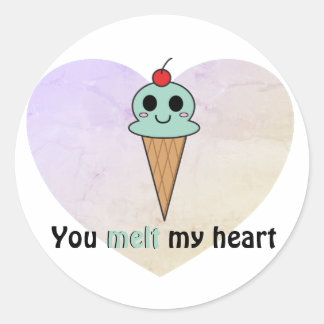 You melt my heart classic round sticker