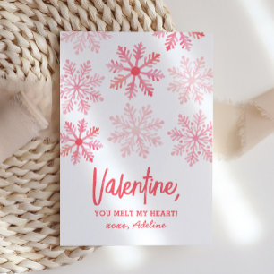 You Melt My Heart Snowflake Kids Valentines Day Card