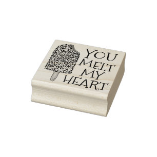 You Melt My Heart Valentine's Day Popsicle Rubber Stamp