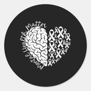 You Mental Health Awareness Inspirational Ribbon Classic Round Sticker