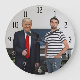 You Met President Donald Trump   Add Your Photo Large Clock