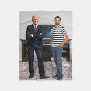 You Met President Joe Biden   Add Your Photo Fleece Blanket